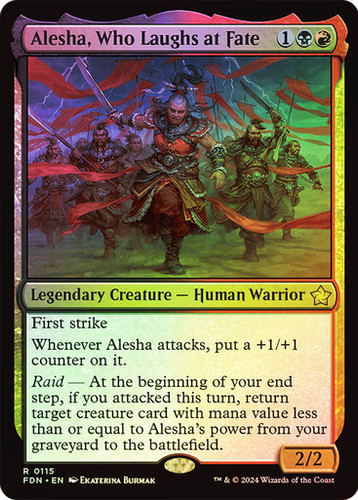 Alesha, Who Laughs at Fate (FDN) (115) / Foil | MTG Wolf México