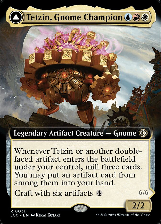 Tetzin, Gnome Champion // The Golden-Gear Colossus (LCC) (31) / Extended Art — cara 1 de 2
