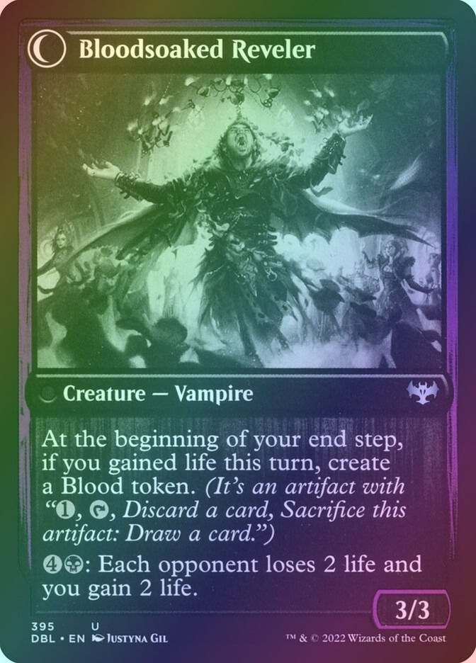 Restless Bloodseeker // Bloodsoaked Reveler (DBL) (395) / Foil — cara 2 de 2