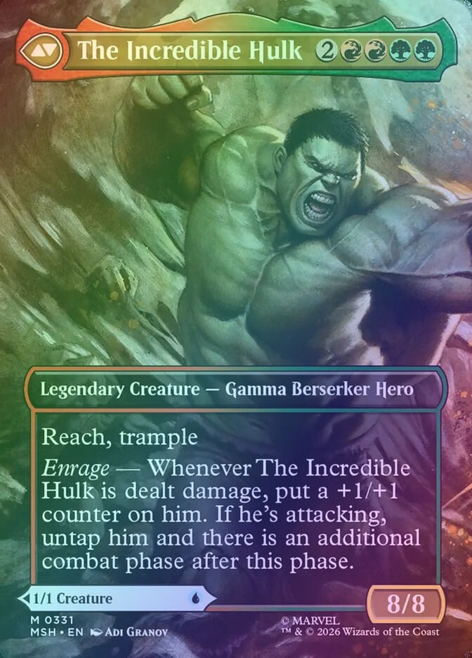 Bruce Banner // The Incredible Hulk (MSH) (331) / Borderless / Foil — cara 2 de 2