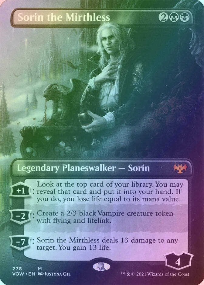 Sorin the Mirthless (VOW) (278) / Borderless / Foil
