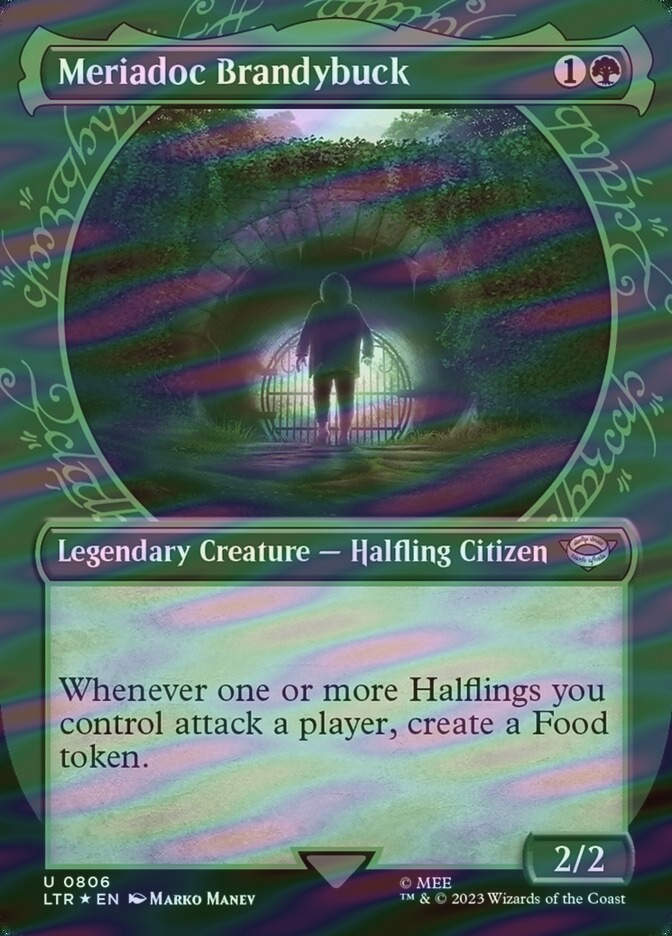 Meriadoc Brandybuck (LTR) (806) / Borderless / Showcase / Surge Foil