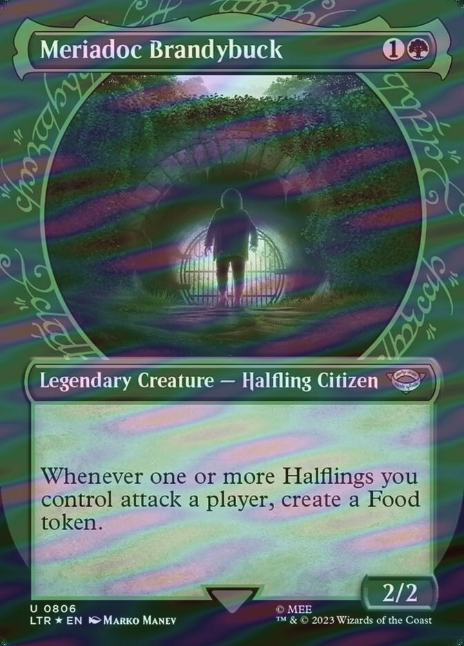 Meriadoc Brandybuck (LTR) (806) / Borderless / Showcase / Surge Foil