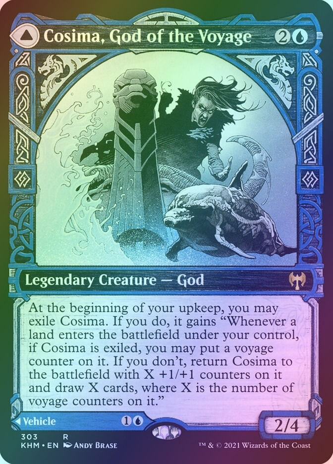 Cosima, God of the Voyage // The Omenkeel (KHM) (303) / Showcase / Foil — cara 1 de 2