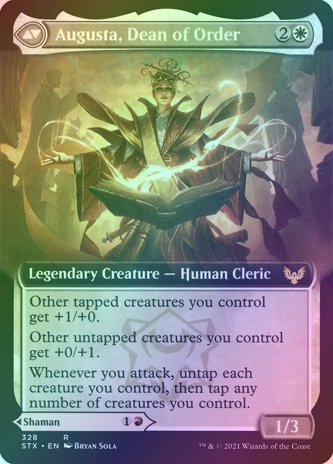 Plargg, Dean of Chaos // Augusta, Dean of Order (STX) (328) /Foil — cara 2 de 2