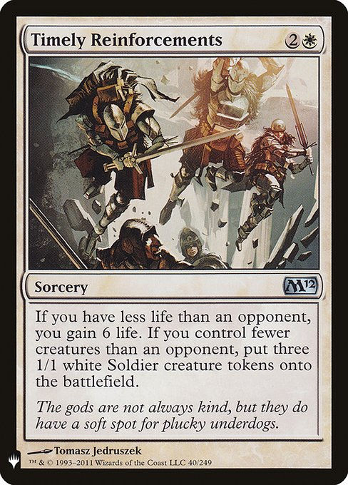 Timely Reinforcements (PLST) (M12-40)
