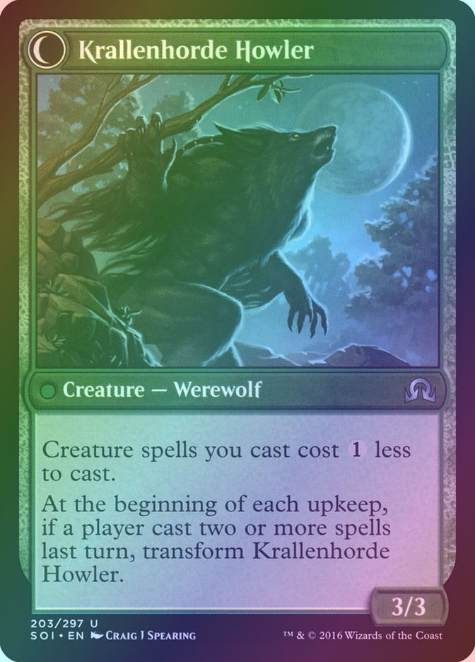 Duskwatch Recruiter // Krallenhorde Howler (SOI) (203) / Foil — cara 2 de 2