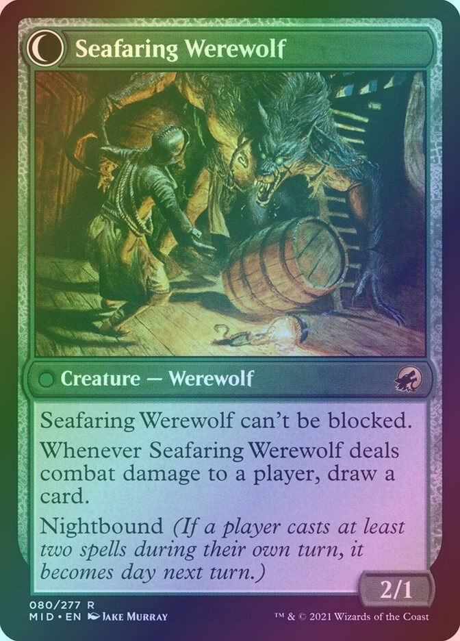 Suspicious Stowaway // Seafaring Werewolf (MID) (80) / Foil — cara 2 de 2