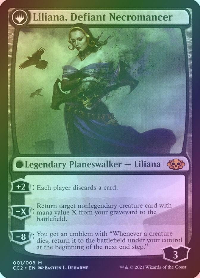 Liliana, Heretical Healer // Liliana, Defiant Necromancer (CC2) (1) / Foil — cara 2 de 2