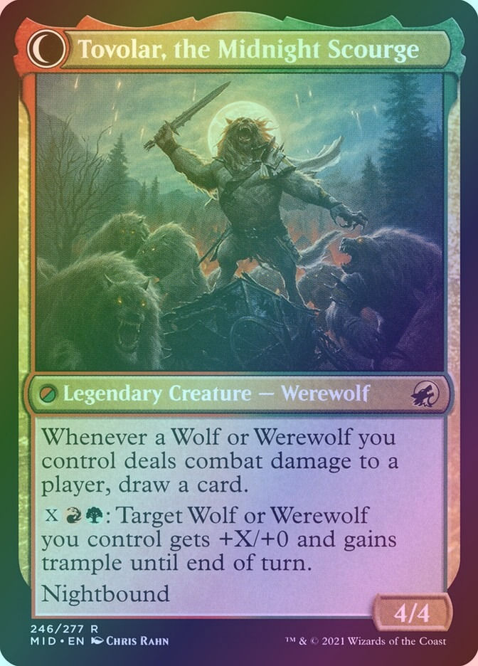 Tovolar, Dire Overlord // Tovolar, the Midnight Scourge (MID) (246) / Foil — cara 2 de 2