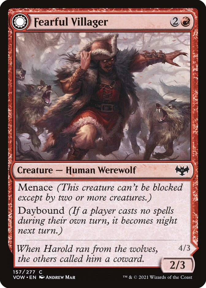 Fearful Villager // Fearsome Werewolf (VOW) (157)