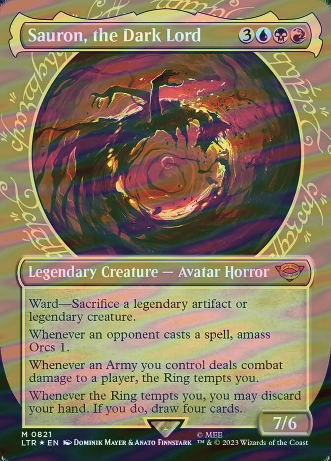 Sauron, the Dark Lord (LTR) (821) / Borderless / Showcase / Surge Foil