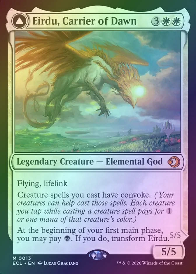 Eirdu, Carrier of Dawn // Isilu, Carrier of Twilight (PECL) (13p) / Foil