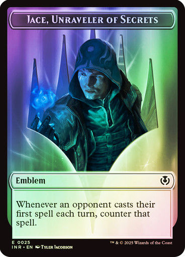 Human Wizard (TINR) (5) // Jace, Unraveler of Secrets Emblem (TINR) (25) / Foil — cara 2 de 2