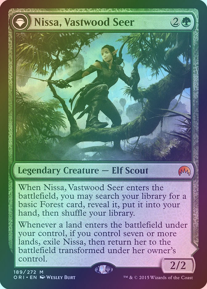 Nissa, Vastwood Seer // Nissa, Sage Animist (ORI) (189) / Foil — cara 1 de 2