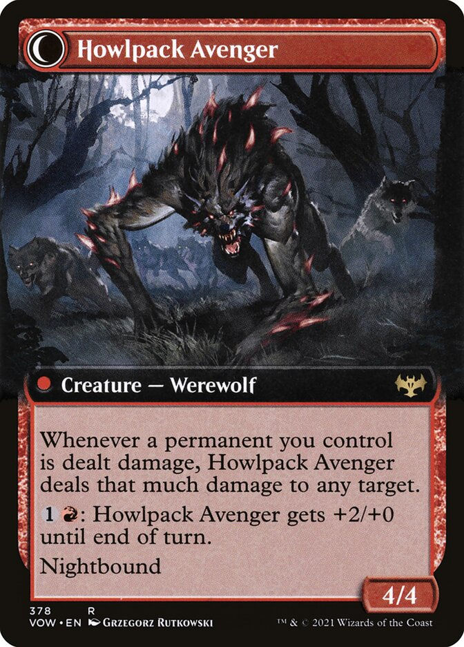 Ill-Tempered Loner // Howlpack Avenger (VOW) (378) / Extended Art — cara 2 de 2