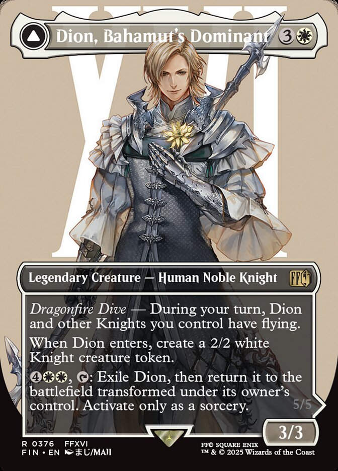 Dion, Bahamut's Dominant // Bahamut, Warden of Light (FIN) (376) / Borderless
