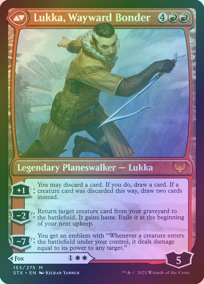 Mila, Crafty Companion // Lukka, Wayward Bonder (STX) (153) / Foil — cara 2 de 2