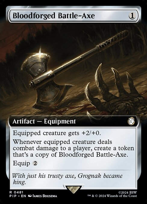 Bloodforged Battle-Axe (pip) (481) / Extended Art