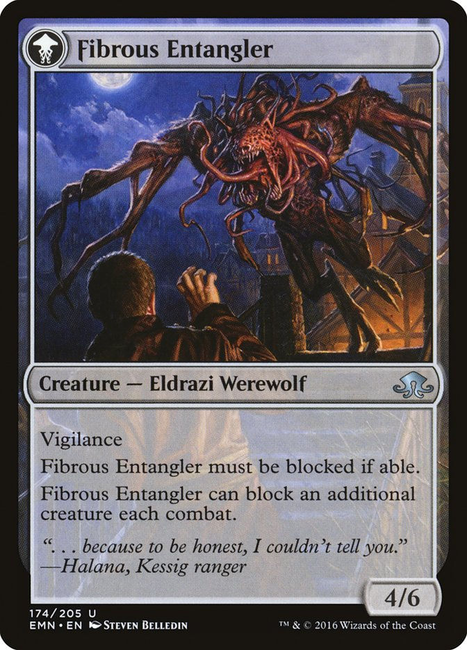 Tangleclaw Werewolf // Fibrous Entangler (EMN) (174) — cara 2 de 2