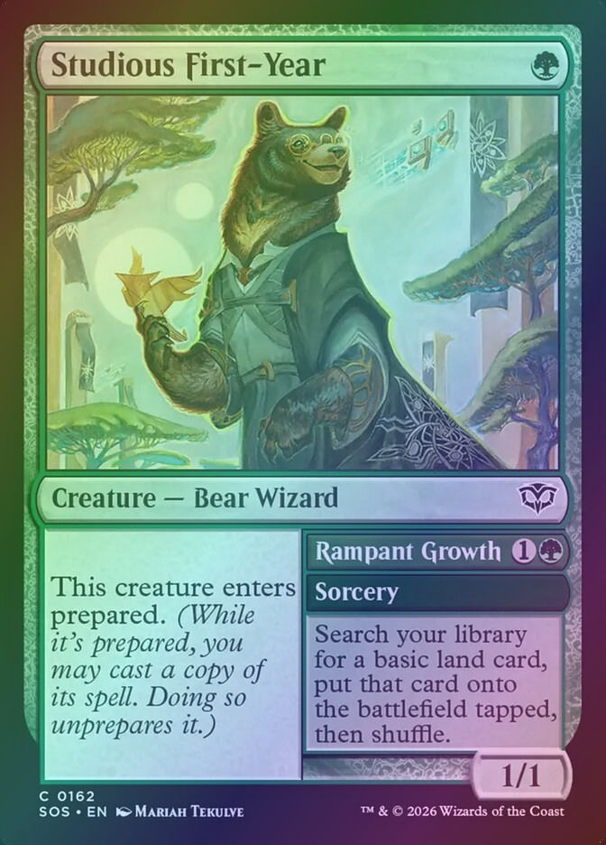 Studious First-Year // Rampant Growth (SOS) (162) / Foil