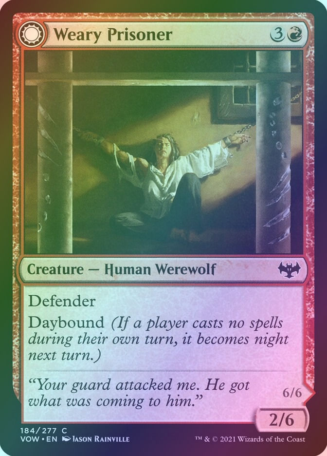 Weary Prisoner // Wrathful Jailbreaker (VOW) (184) / Foil — cara 1 de 2