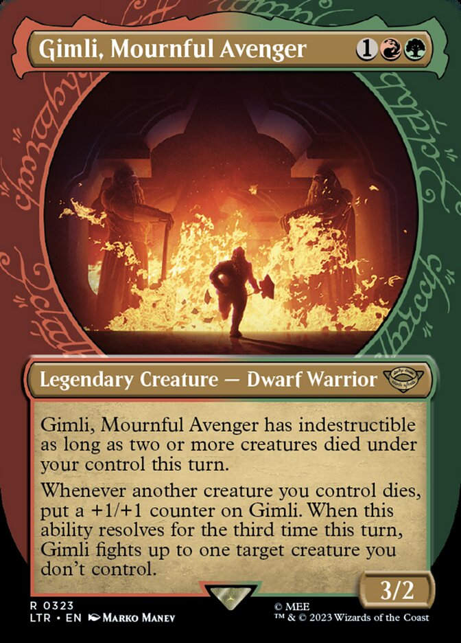 Gimli, Mournful Avenger (LTR) (323) / Borderless / Showcase