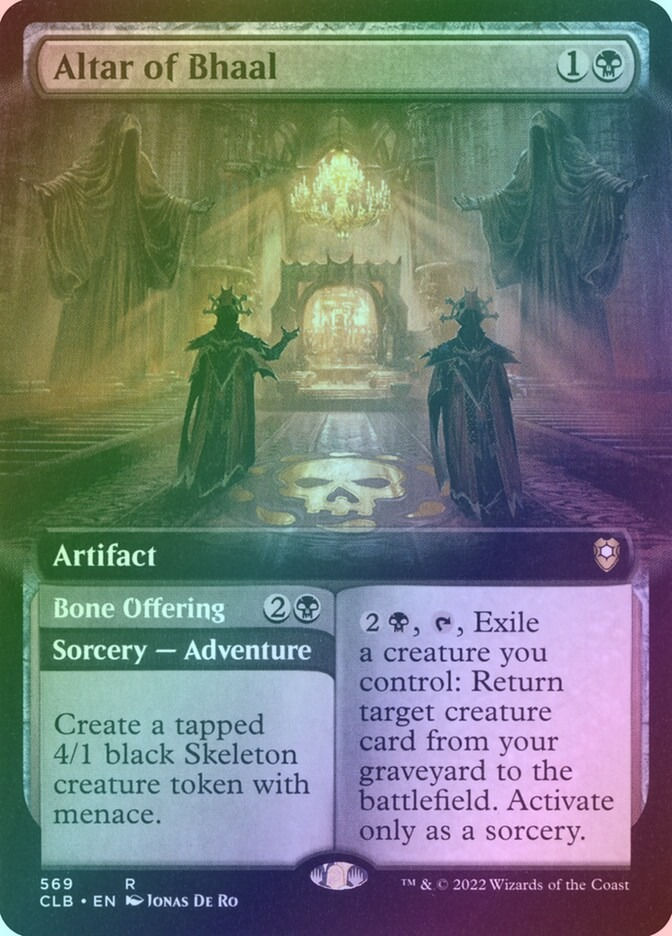 Altar of Bhaal // Bone Offering (CLB) (569) / Extended Art / Foil