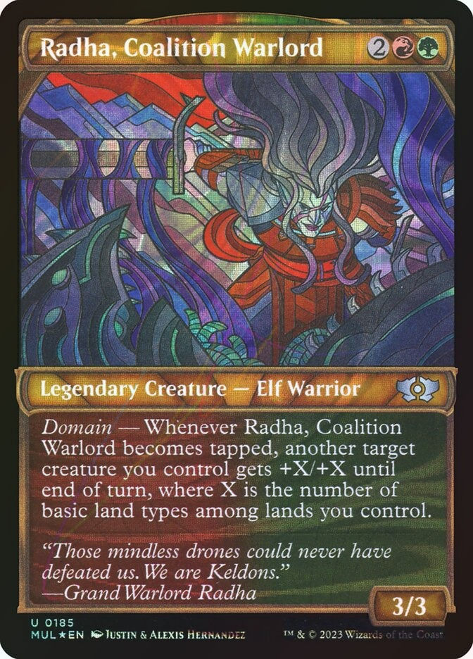 Radha, Coalition Warlord (MUL) (185) / Showcase / Halo Foil
