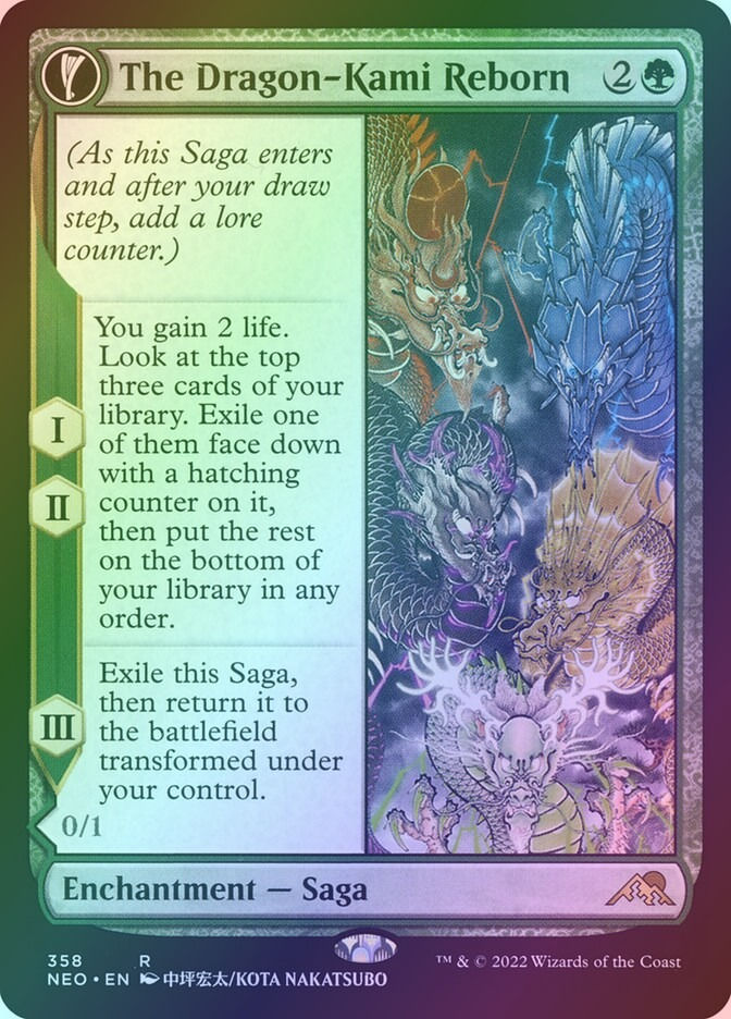 The Dragon-Kami Reborn // Dragon-Kami's Egg (NEO) (358) / Showcase / Foil — cara 1 de 2
