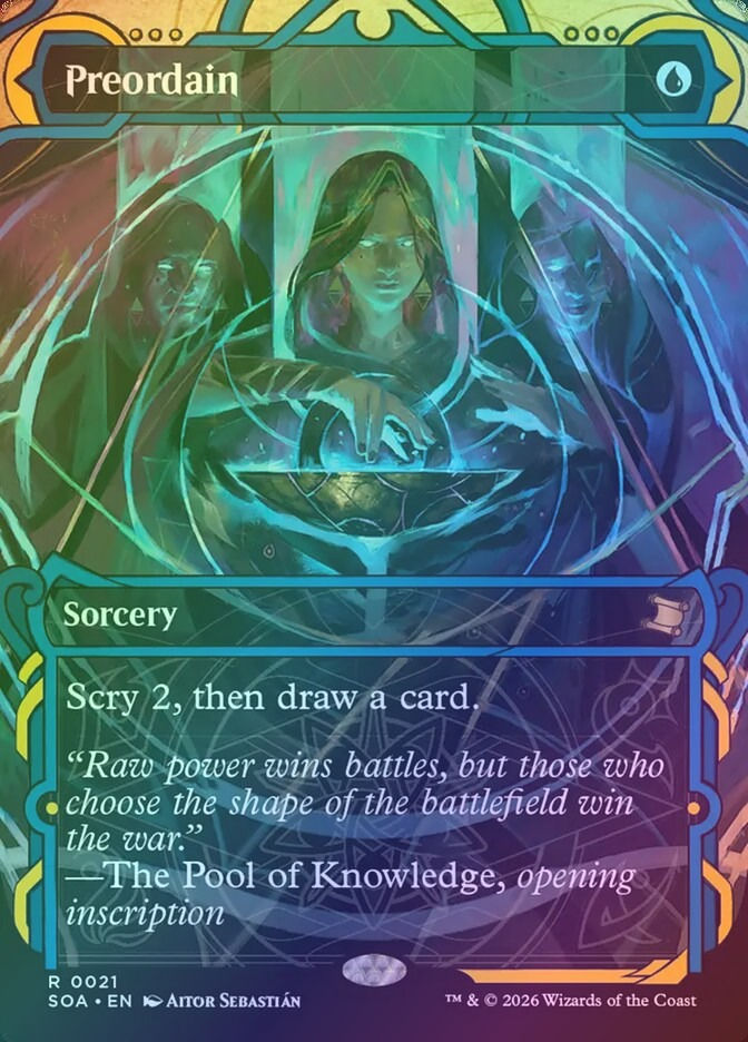 Preordain (SOA) (21) / Borderless / Showcase / Foil