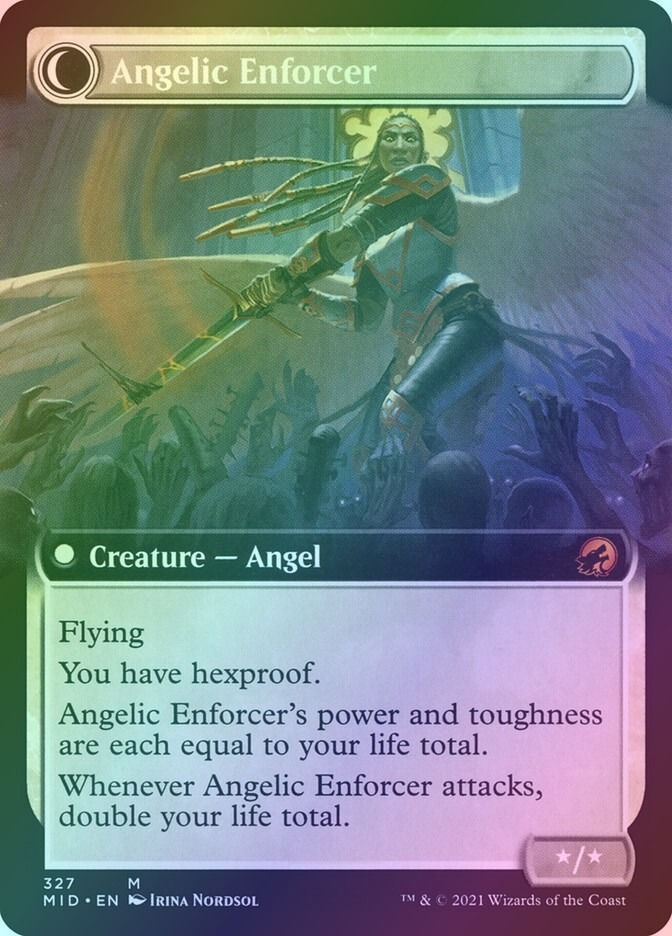 Enduring Angel // Angelic Enforcer (MID) (327) / Extended Art / Foil — cara 2 de 2