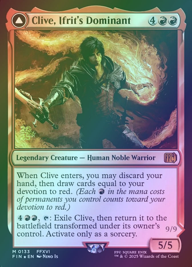 Clive, Ifrit's Dominant // Ifrit, Warden of Inferno (PFIN) (133s) / Foil — cara 1 de 2