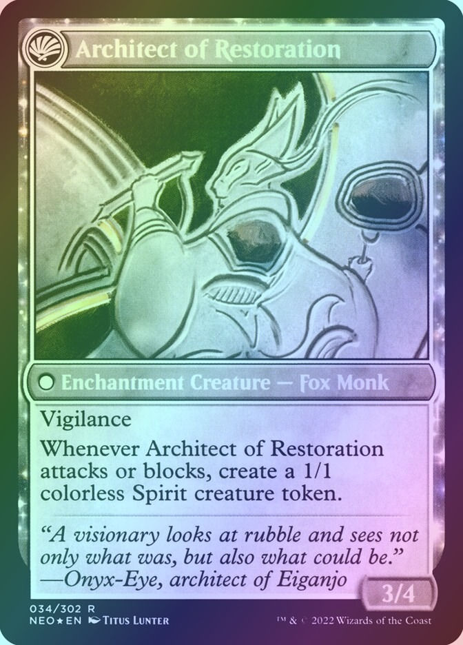 The Restoration of Eiganjo // Architect of Restoration (PNEO) (34s) / Foil — cara 2 de 2
