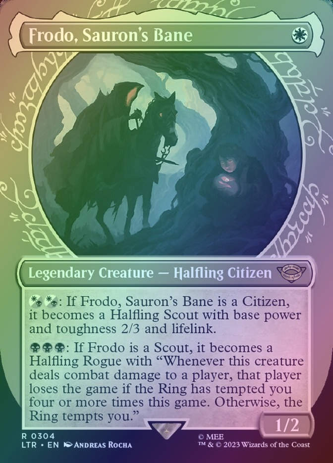 Frodo, Sauron's Bane (LTR) (304) / Borderless / Showcase / Foil