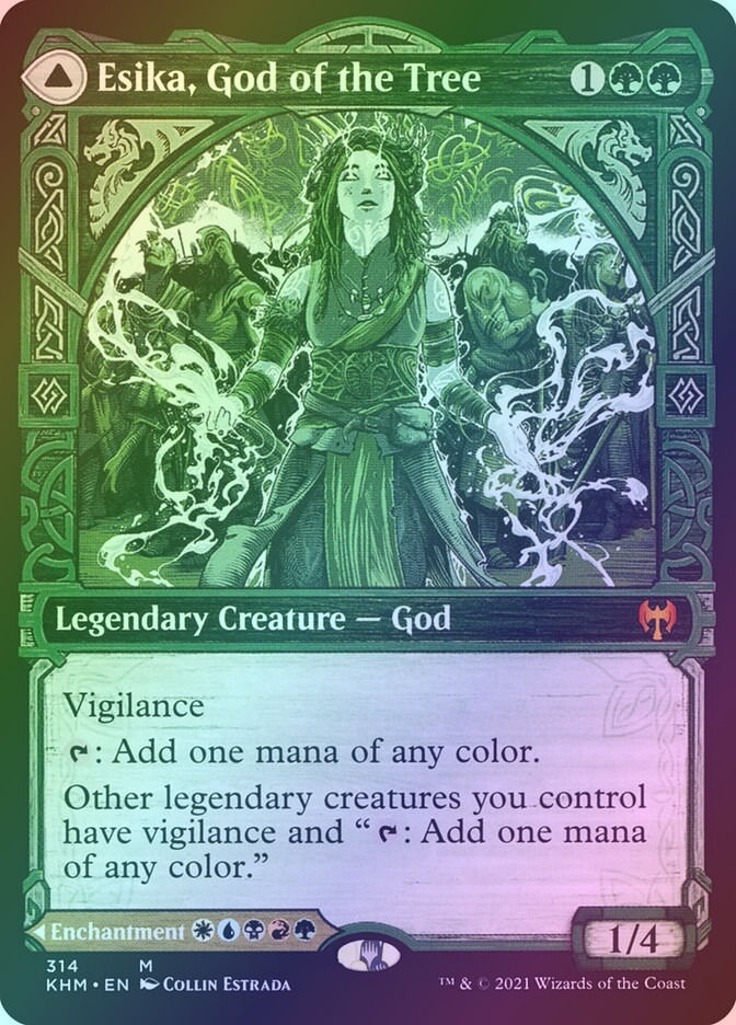 Esika, God of the Tree // The Prismatic Bridge (KHM) (314) / Showcase / Foil — cara 1 de 2