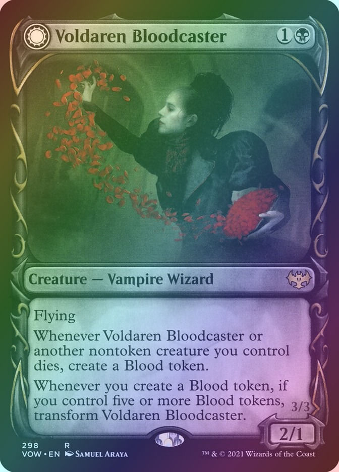 Voldaren Bloodcaster // Bloodbat Summoner (VOW) (298) / Showcase / Foil — cara 1 de 2