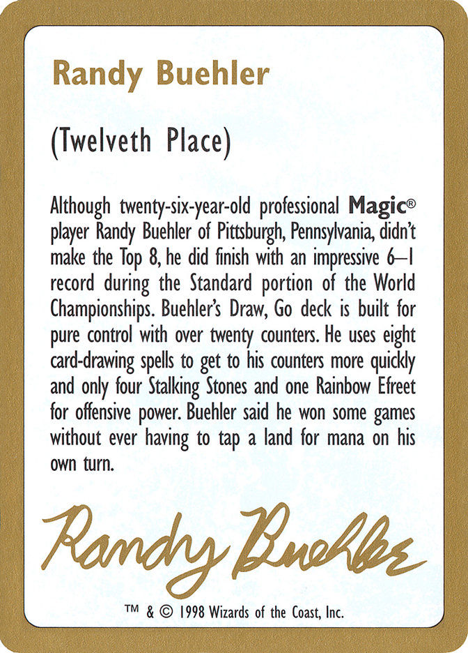 Randy Buehler Bio (WC98) (rb0a)