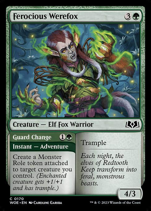 Ferocious Werefox // Guard Change (woe)