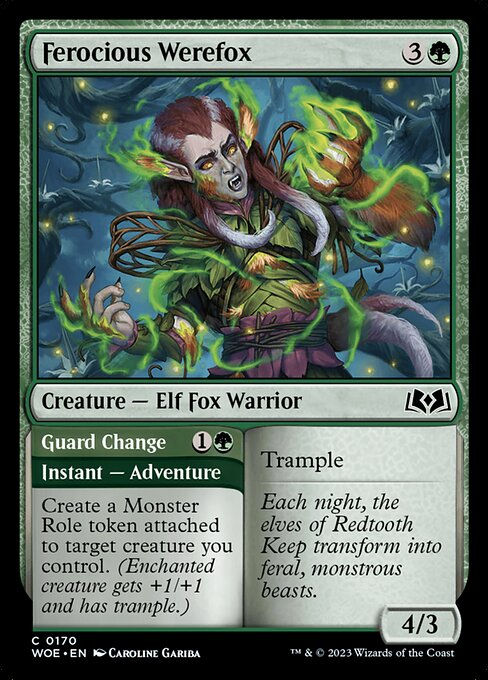 Ferocious Werefox // Guard Change (woe)