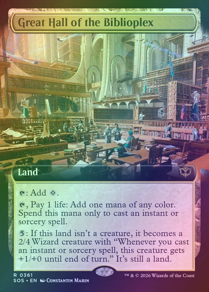 Great Hall of the Biblioplex (SOS) (361) / Extended Art / Foil