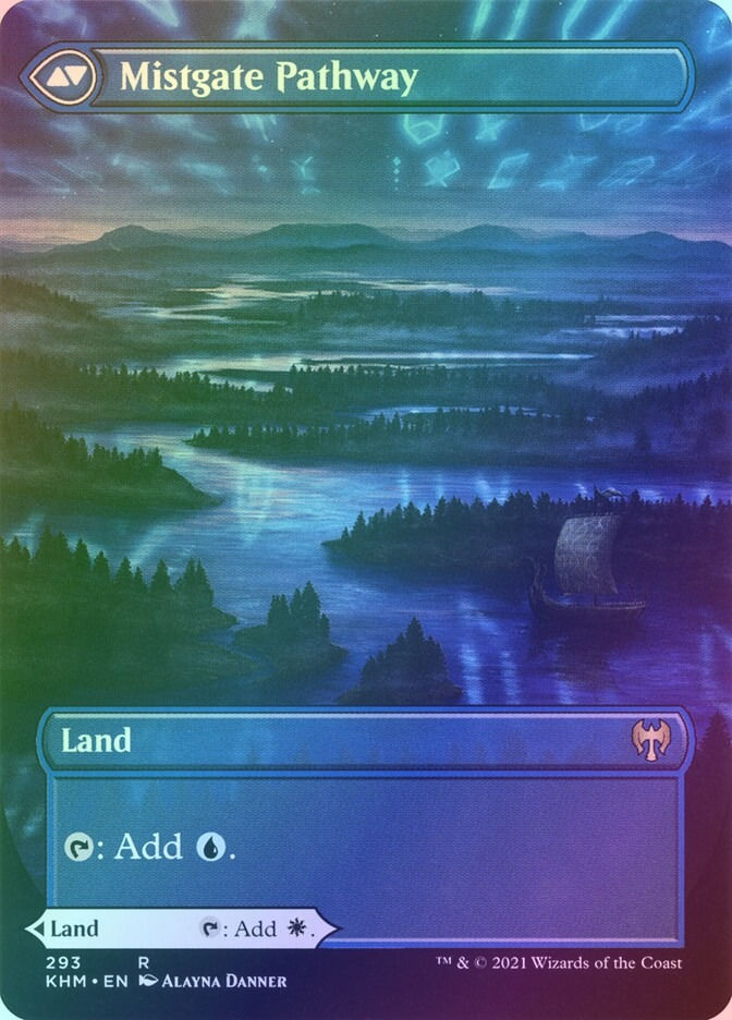 Hengegate Pathway // Mistgate Pathway (KHM) (293) / Borderless / Foil — cara 2 de 2
