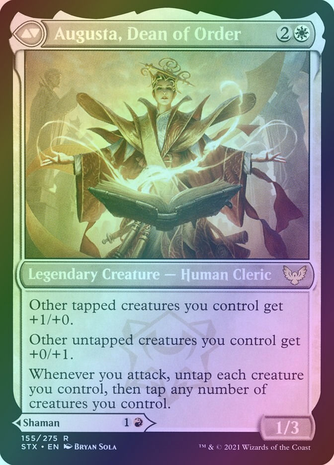 Plargg, Dean of Chaos // Augusta, Dean of Order (STX) (155) / Foil — cara 2 de 2