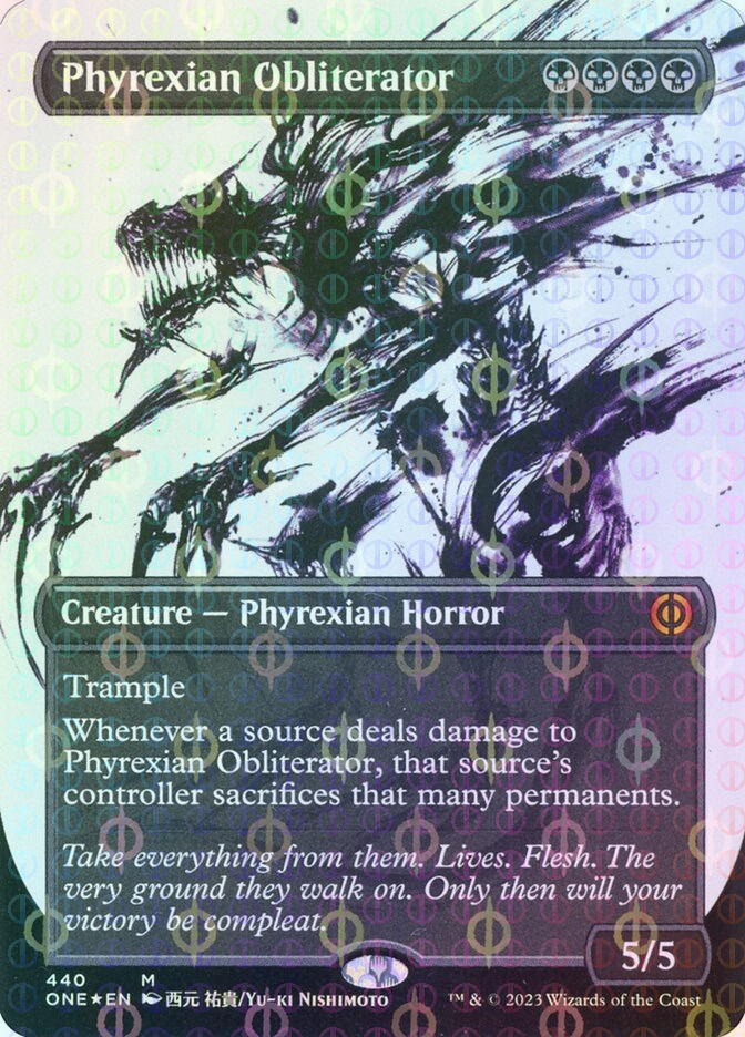 Phyrexian Obliterator (ONE) (440) / Borderless / Showcase / Compleat Foil