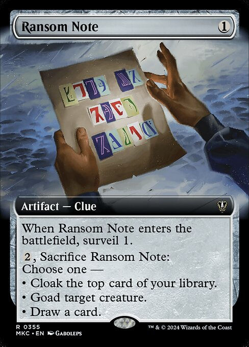Ransom Note (mkc) (355) / Extended Art