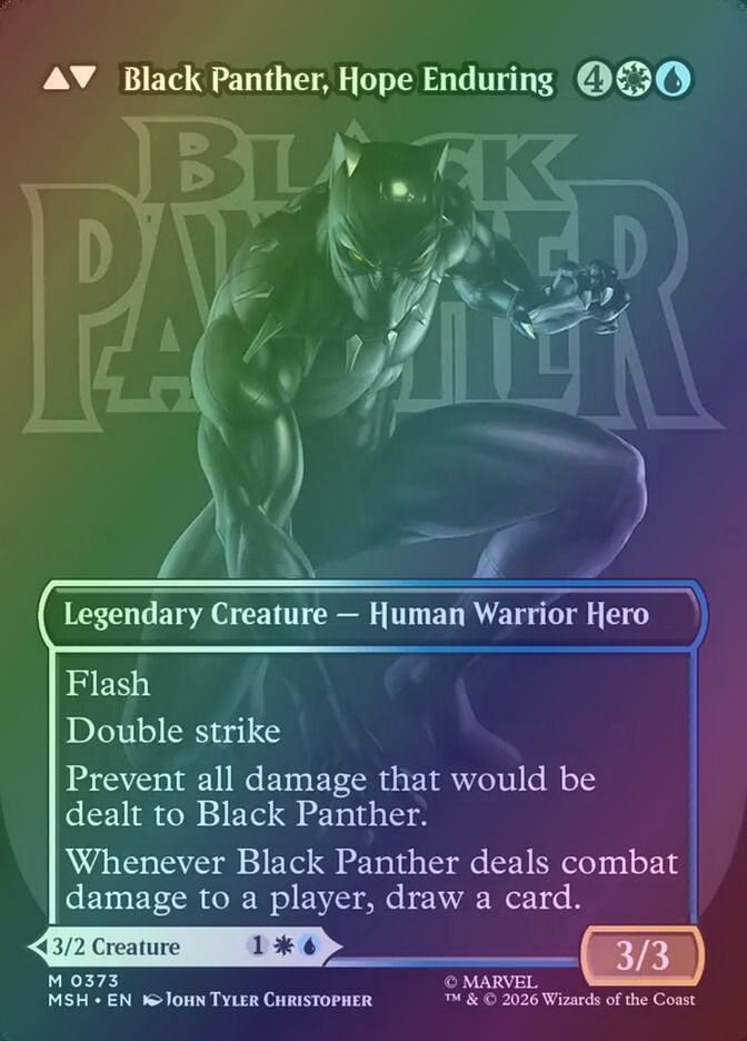 King T'Challa // Black Panther, Hope Enduring (MSH) (373) / Borderless / Foil — cara 2 de 2