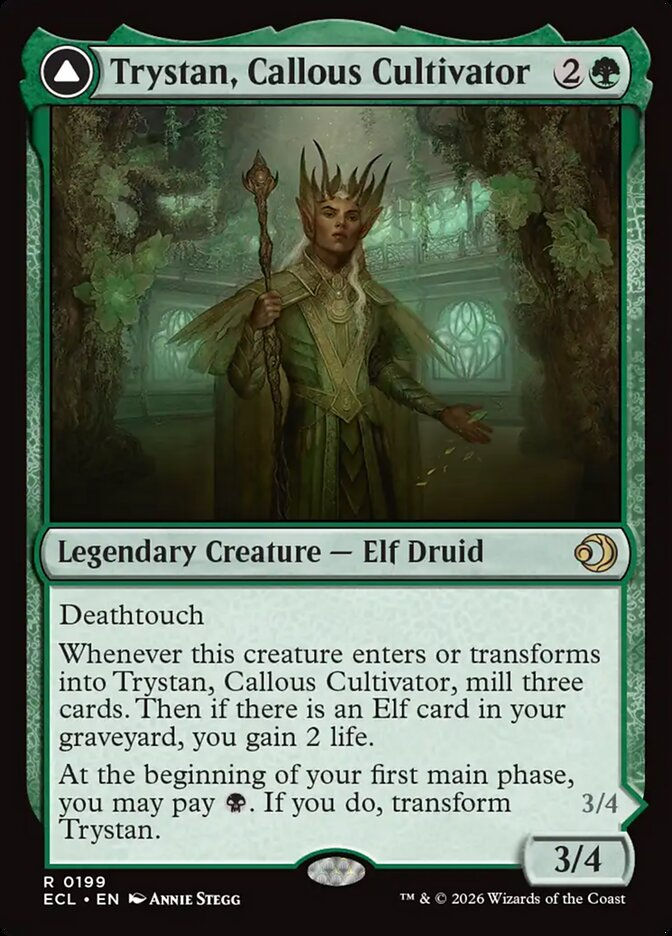 Trystan, Callous Cultivator // Trystan, Penitent Culler (ECL) (199) — cara 1 de 2
