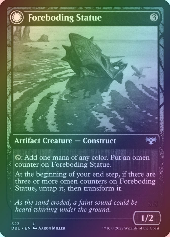 Foreboding Statue // Forsaken Thresher (DBL) (523) / Foil — cara 1 de 2