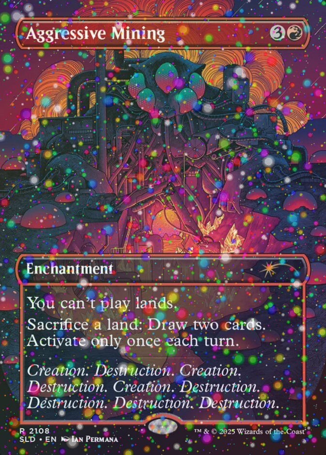 Aggressive Mining (SLD) (2108) / Borderless / Galaxy Foil