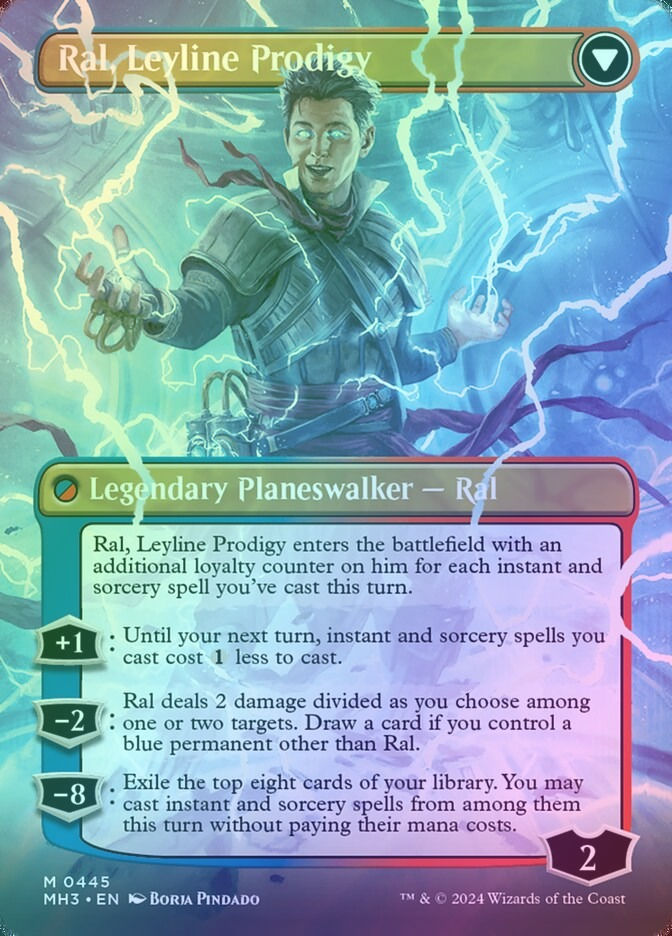 Ral, Monsoon Mage // Ral, Leyline Prodigy (MH3) (445) / Borderless / Foil — cara 2 de 2